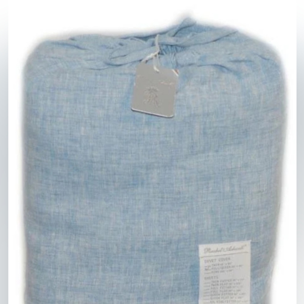 New Rachel Ashwell Simply Shabby PRAIRE WHIPSTITCH INDIGO BLUE F/Q DUVET COVER